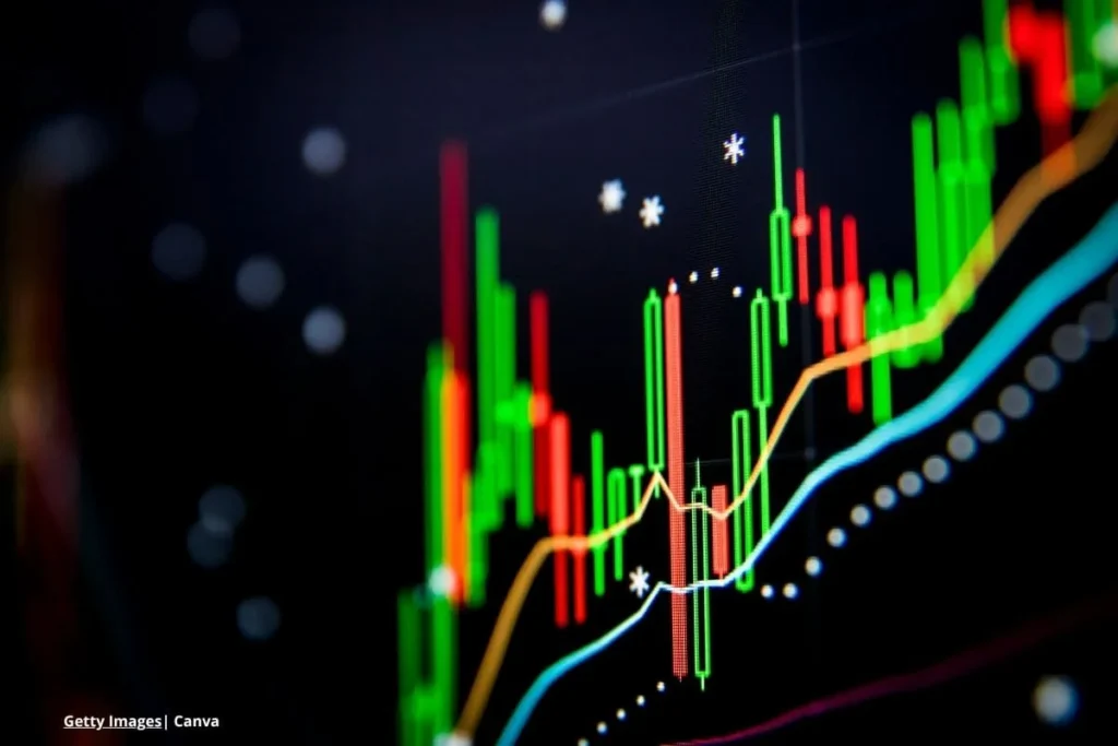 Criptomonedas en Colombia 2025: regulación y su impacto en inversionistas 3 criptomonedas – gráfico de velas y líneas de tendencia